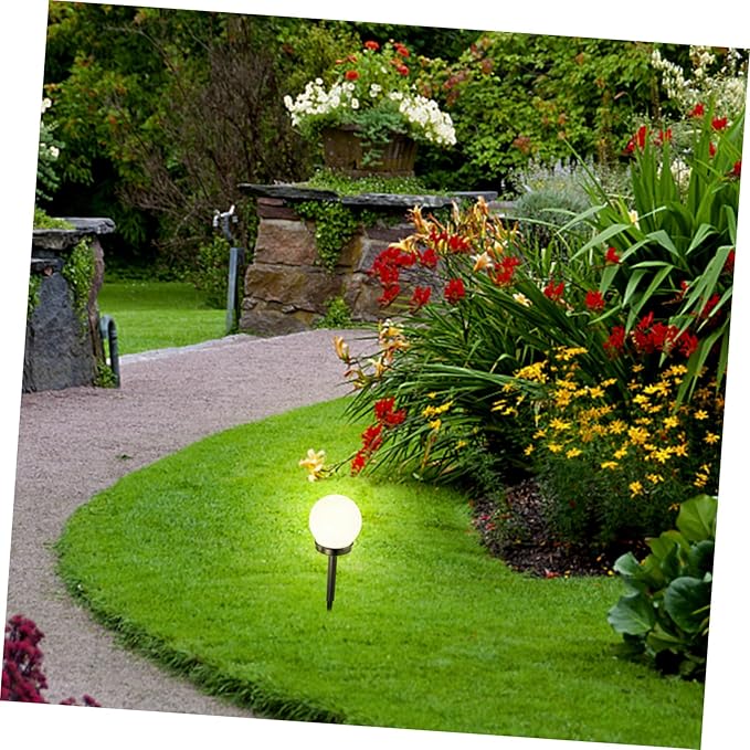 Solar Lawn Lamp Warm Light Outdoor Garden Solar Globe Light Decorative Pathway Landscape Driveway Plug-