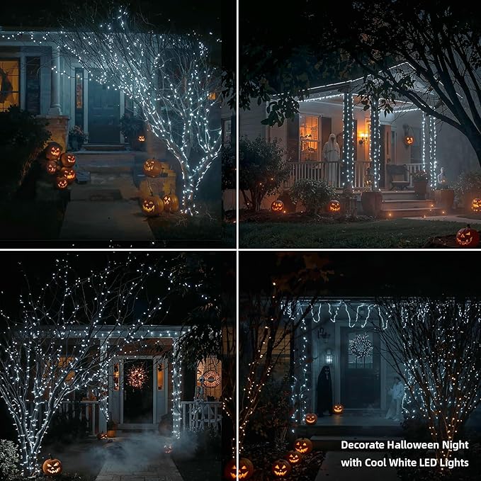 100 LED String Lights 33ft Cool White, Plug in Fairy Lights with 8 Modes, Indoor Outdoor Christmas Lights for | Lumora