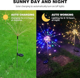 4 PCS Solar Firework Light, Outdoor Solar Garden Decorative Lights 120 LED Powered 40 Copper Wires String DIY | Lumora