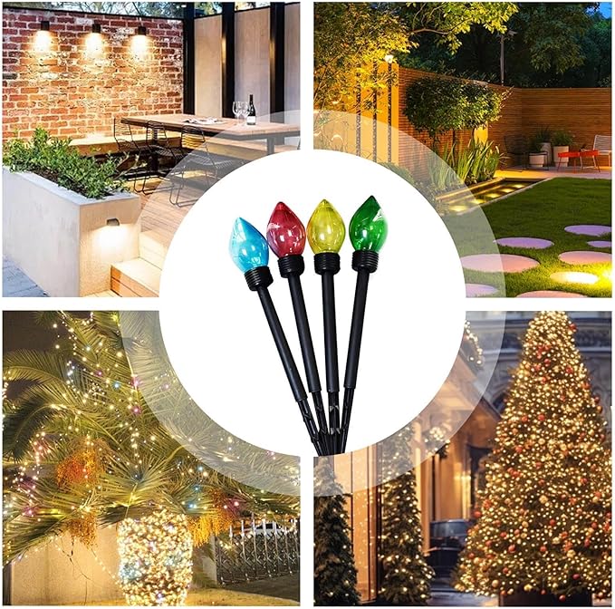 Solar Christmas Lights,Solar Christmas Decor | Outdoor Pathway Garden Lights - for Lawn Patio Front Door Porch | Lumora