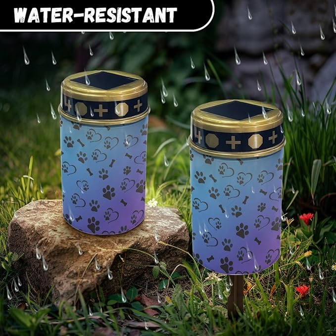Generic Dog Paws Cemetery Solar Light LED Waterproof Solar Lights Guardian Solar Light for Grave Landscape Path Light Home Decor Portable Solar Lights Night Light Book Light