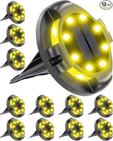 Biling Solar Ground Lights Uplight Sidelight, 12 Packs Bright Solar Outdoor Lights Waterproof for Yard Pathway | Lumora