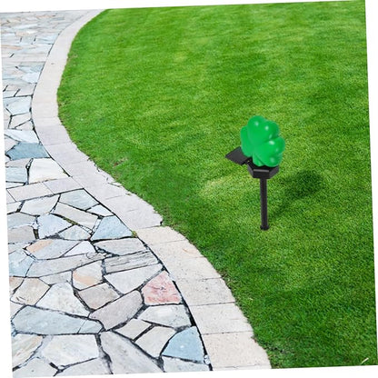 Patrick's Day Solar Lights Shamrock Garden Stake Light for Outdoor Decor Green for Pathways and Lawns Easy Installation for Festive Celebrations