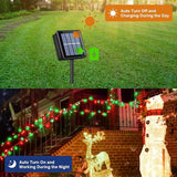 QITONG 2 Pack Red and Green Solar Christmas Lights, Each 66ft 200 LED Solar String Lights Outdoor Waterproof, 8 | Lumora