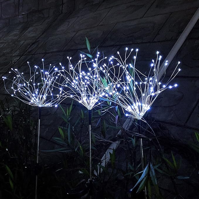 JJGoo Solar Firework Lights, 2 Pack 120 LEDs 2 Lighting Modes Solar Garden Lights Outdoor Waterproof for Yard Patio | Lumora
