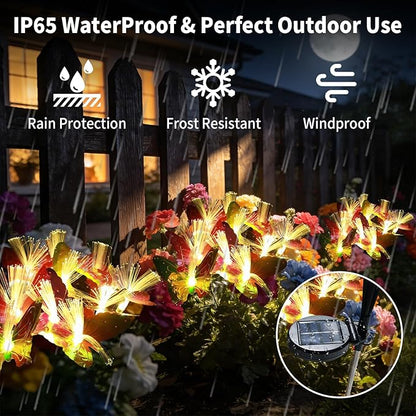 Solar Butterfly Lights 10 Heads 3 Pack - Outdoor Waterproof, No Wiring Needed,Garden Yard Patio Pathway Decoration, Warm White, Swaying in Wind, Romantic Atmosphere Lights (3, Butterfly)