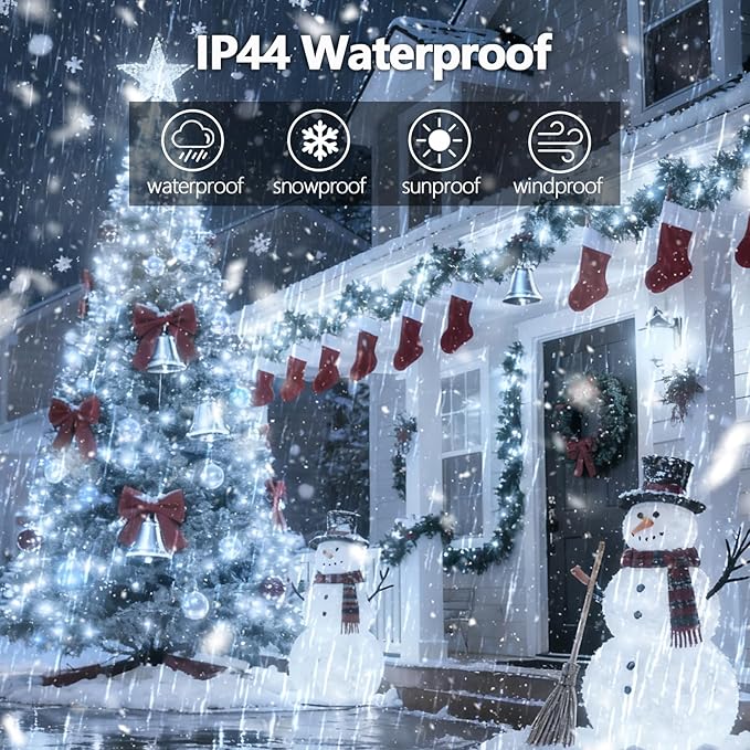 2026 New Voice Control 88ft 240LED Smart Christmas String Lights Outdoor/Indoor | String Lights with Remote, 12Modes, 7Voice Commands & Timers, Christmas Twinkle Light for Xmas Tree Decor (Cool White)
