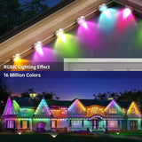 Permanent Outdoor Lights 350ft RGB+IC Outdoor String Lights App Control IP67 Waterproof,120 Scene Modes Decorations | Lumora
