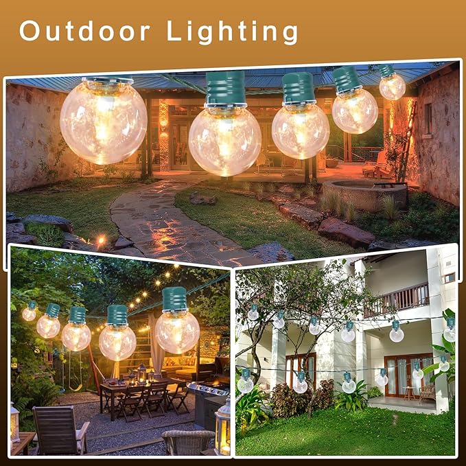 Afirst LED Outdoor String Lights Waterproof with 100 Bulbs, 34ft Patio Lights for Garden Backyard Porch Holiday | Lumora
