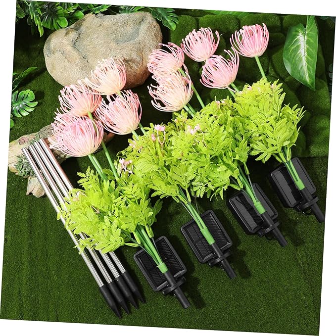 4Pcs Solar Garden Lights Outdoor Solar Powered Lights Sturdy Decor for Garden Pathway Automatic Charging Day Night Brightness