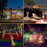 144FT Solar Outdoor String Lights, 45 Shatterproof E26 Edison LED Bulbs, IP65 Waterproof Dimmable RGB Color | Lumora