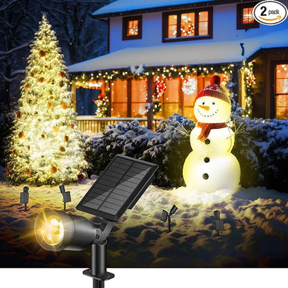 Solar SpotLights Outdoor 2 Pack, Solar Spot Lights Outdoor Waterproof IP65 with 3 Lighting Modes for Garden, Landscape, Pathway, Pool Area, Tree Decor