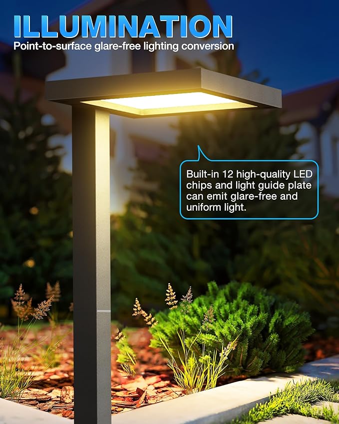 SUNVIE Low Voltage Landscape Lighting with Connectors 5W Anti-Glare LED Pathway Lights Wired Waterproof Outdoor | Lumora