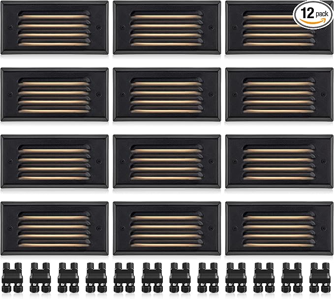 SUNVIE LED Low Voltage Step Lights 3000k Step Light Outdoor 5W Low Voltage Deck Lights with Horizontal Louver | Lumora
