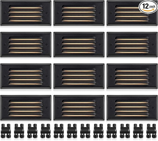 SUNVIE LED Low Voltage Step Lights 3000k Step Light Outdoor 5W Low Voltage Deck Lights with Horizontal Louver | Lumora