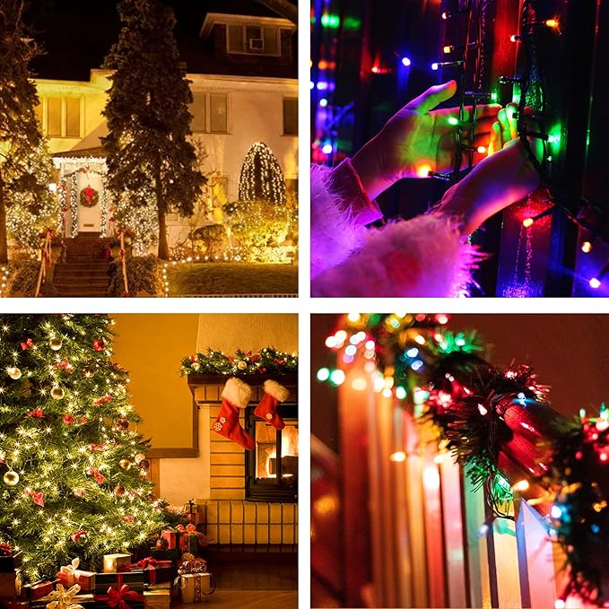 XTF2015 Christmas Outdoor Indoor Lights, 105ft 300 LED End to End Connected 9 Modes Timer Remote Christmas String | Lumora