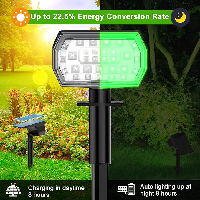 LANSOW Solar Spot Lights Outdoor Color Changing, [7 Modes/8 Pack] Christmas Landscape Spotlights, Solar Lights | Lumora