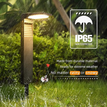 Solar Pathway Lights 6Pack with Warm White and Cool White Mode, Modern Solar Path Lights Outdoor Waterproof, Perfect Solar Lights for Backyard, Lawn, Driveway, Walkway, Garden Decorative.