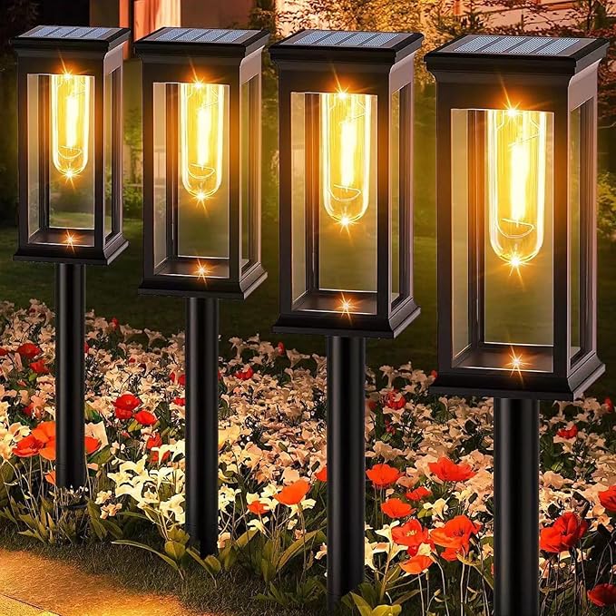 WHATOOK Solar Pathway Lights Outdoor 6 Pack IP65 Waterproof Auto On/Off Solar Powered Landscape Path Lights for | Lumora
