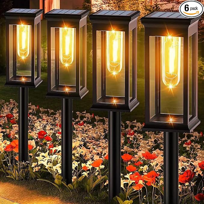 WHATOOK Solar Pathway Lights Outdoor 6 Pack IP65 Waterproof Auto On/Off Solar Powered Landscape Path Lights for | Lumora