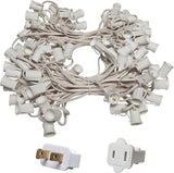 Wintergreen Lighting C9/E17 Light Stringer, 12' Socket Spacing, Outdoor String Light Patio Stringer, Fits C9/E17 | Lumora