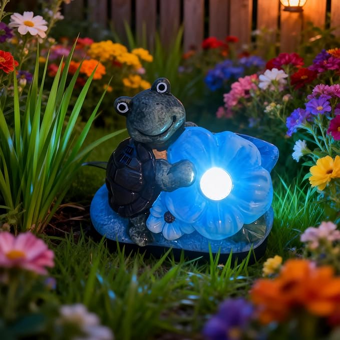WYQF501 Solar Outdoor Light – Unique Turtle and Shoes Design, 6-8 Hours Illumination, Perfect for Pathways and Stairs