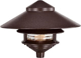 NUVO SF76/635 One 2 Louver Hood Outdoor Pagoda Landscape Pathway Light, 2 Tier-Large, Old Bronze | Lumora
