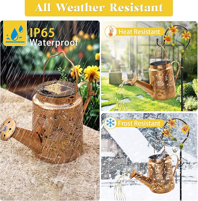 Solar Watering Can with Lights, Birthday Gifts for Mom Women Mother's Day, Outdoor Garden Decor Sunflower Solar | Lumora