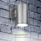 ASD 1 Light Outdoor Wall Light Fixture | 60W E26 Socket 120V ETL Cylinder Up Down Lights | LED/CFL/Incandescent | Lumora