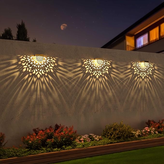Solar Fence Lights 6 Pack Solar Step Lights Outdoor Waterproof LED Solar Powered Wall Lights Outdoor Decorations | Lumora