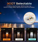 CLOUDY BAY [6 Pack] 3CCT Low Voltage LED Deck Lights Outdoor,2700K/3500K/5000K Selectable,Landscape Step Stair | Lumora