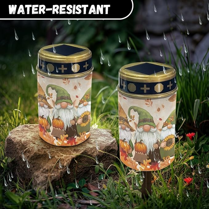 Autumn Fall Dwarf Solar Lights Outdoor,Solar Stake Lights Garden Lights,Waterproof Solar Lights for Outside Yard | Lumora