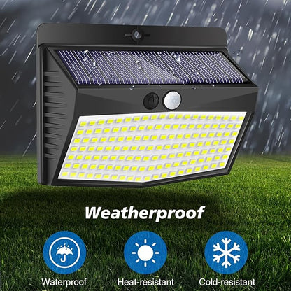 Solar Motion Sensor Outdoor Lights [138 LED/10 Packs] Solar Security Light Outdoor with 3 Lighting Modes Solar Powered Lights Waterproof for Outside Wall Garden Fence Backyard Deck（Warm White