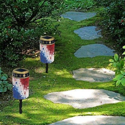 Garden Stake Light, Solar Lights for Cemetery Grave,American Flag Solar Pathway Lights Outdoor,Lawn Yard Patio Garden Decor Environment Friendly