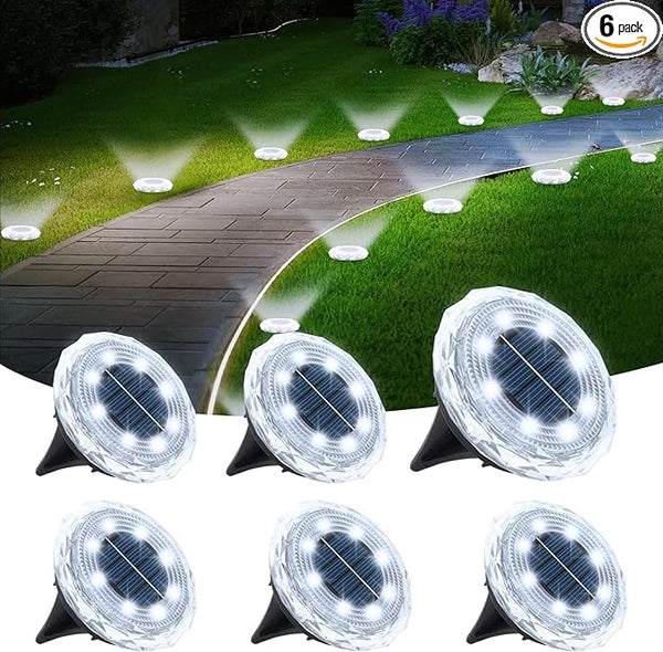 echosari Solar Ground Lights 6 Pack, Upgraded Solar Garden Lights Waterproof Long Lasting for Pathway Walkway Patio | Lumora