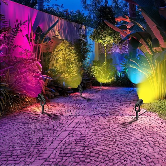 1500LM LED High Brightness Outdoor Landscape Lighting 15W RGB Color Changing Landscape Lights Remote Control | Lumora