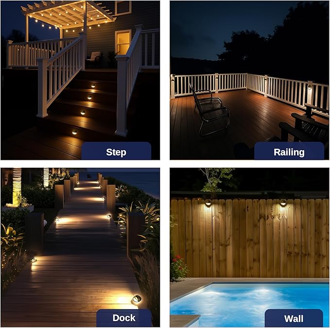 Gardenreet LED Step Lights - 12V Brass Low Voltage Deck Light Outdoor, Landscape Hardwired IP65 Waterproof, Antique | Lumora