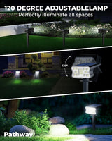 Solar Lights Outdoor Waterproof IP67, 4 Pack 60 LED Solar Spot Lights with 3 Lighting Modes, 2-in-1 Auto On/Off | Lumora