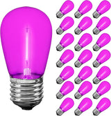 Novelty Lights Outdoor String Light Replacement Bulbs, 25 Pack S14 LED Edison Shatterproof Plastic, E26 Base | Lumora