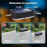 Peasur Solar Fence Lights Outdoor 8 Pack, Deck Light Solar Powered, Waterproof LED Step Lights for Railing Yard | Lumora