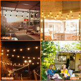 S14 Patio String Lights, 100FT Outdoor Patio String Light with 35 Clear LED Bulbs (2 Spare), UL Certified | Lumora