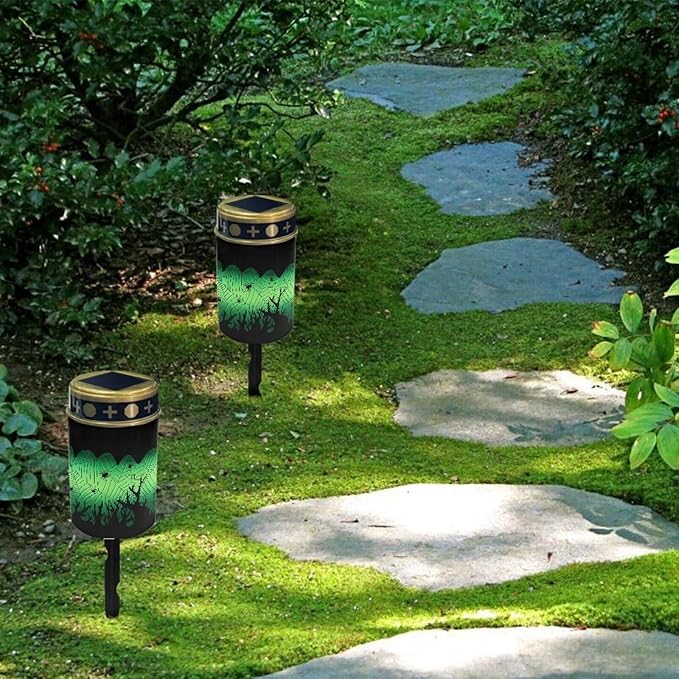 Cobweb Solar Light Outdoor Rose Solar Garden Light Solar Powered Landscape Path Light Halloween Decoration Bright Solar Path Lights for Yard Lawn Easy to Install