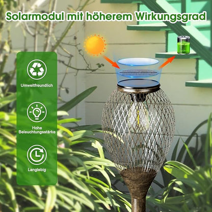 Solar Pathway Lights Outdoor, LED Solar Lights for Outside IP65 Waterproof Landscape Path Garden Decorative Lights Solar Powered Lighting for Yard Patio Walkway Driveway Decor, 4 Pack