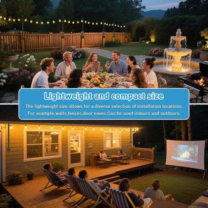 10 Pack 2.8Ft String Light Poles,Light Poles for Outside Lights,Outdoor with Fence Brackets Hanging Lights,Metal Stand Deck Patio Backyard