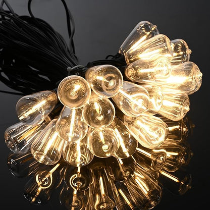 DELight 200Ft LED Outdoor String Lights Waterproof Dimmable 100 Shatterproof ST38 Vintage Edison Bulbs 2700K Hanging Outside for Patio Backyard Cafe Garden Bistro Porch Gazebo Event Party