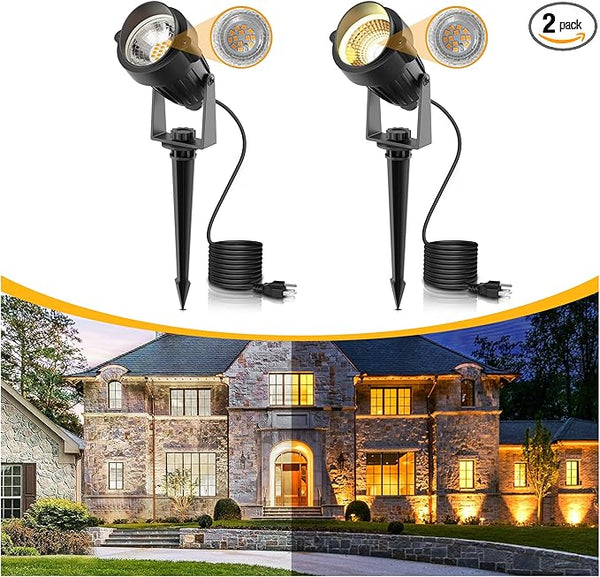 L LOHAS LED 5W Dusk to Dawn Outdoor Lighting, Auto On/Off 3000K Landscape Outdoor Spotlight, IP66 Waterproof Plug | Lumora