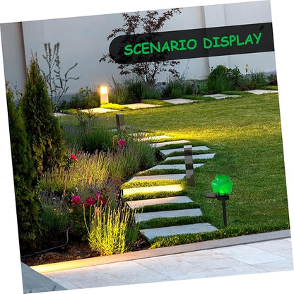 Patrick's Day Solar Lights Shamrock Garden Stake Light for Outdoor Decor Green for Pathways and Lawns Easy Installation for Festive Celebrations
