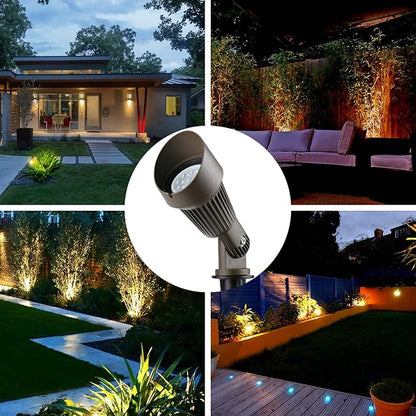 4W LED Landscape Lighting Low Voltage Landscape Lights Spotlights GL106-BZLED8 AC/DC 12V Warm White Waterproof for Driveway,Yard, Lawn,Patio,Walls,Trees,Flags,Outdoor Light (Bronze, 8 Pack)