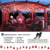 33ft Icicle Lights for Outside, Red and White Christmas Lights Outdoor Indoor, 400 LED Twinkle String Light with 75 | Lumora