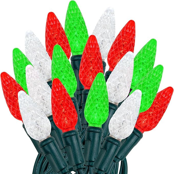 Novelty Lights 24FT 70 LED C6 Christmas String Lights, Outdoor Indoor Commercial Grade Tree Decorations | Lumora